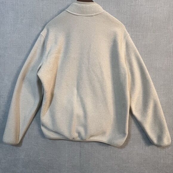 EDDIE BAUER Sweater Mens Size L Oatmeal Knit Fleece 1/4 Snap Pullover Outdoor - Picture 9 of 10